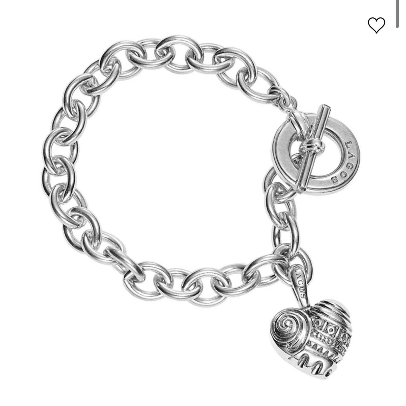 Heart Of Lagos 925 Sterling Silver Philadelphia Charm Toggle Bracelet 6.5”